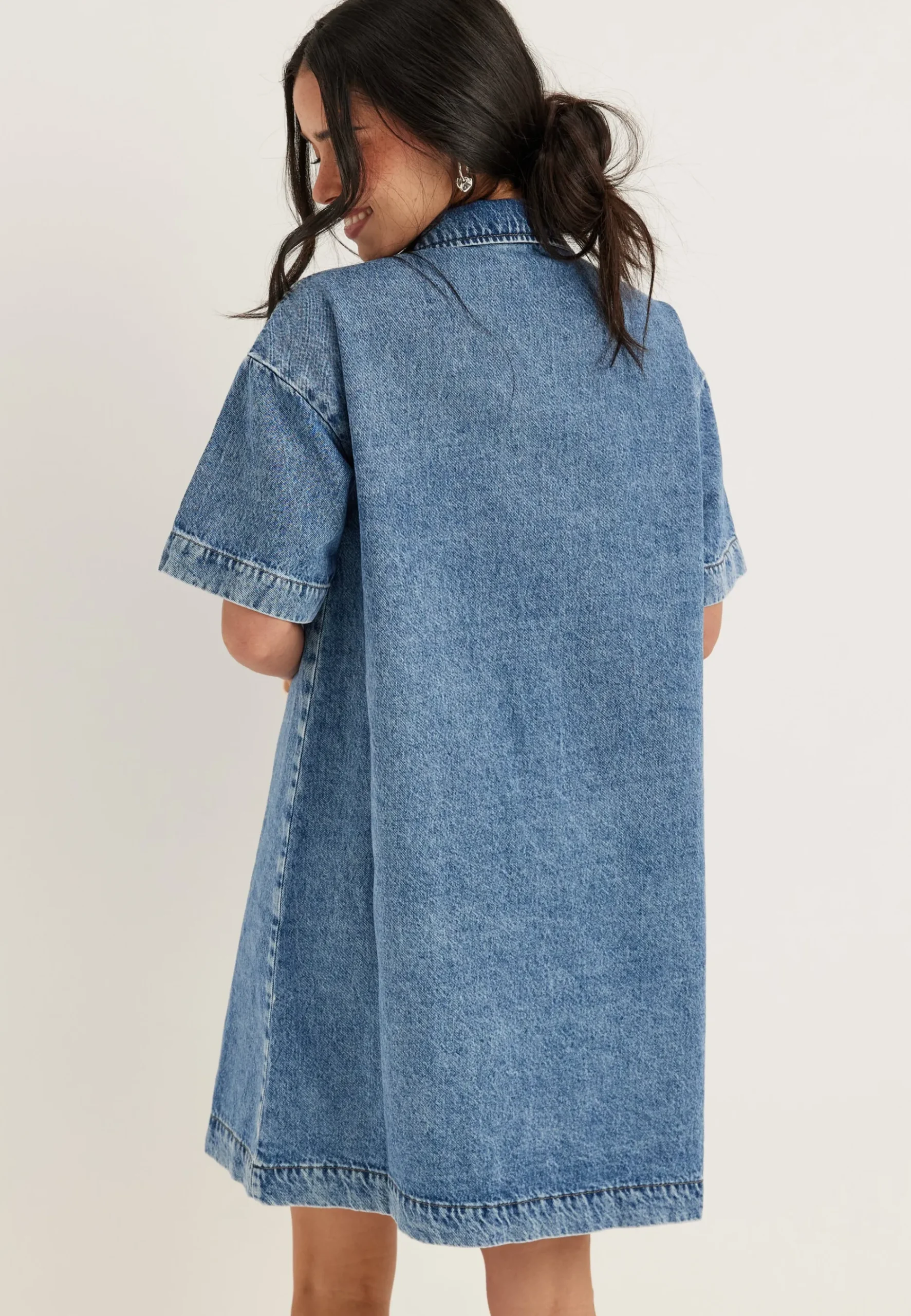 Pcsky Ss A-shape Denim Dress NOOS