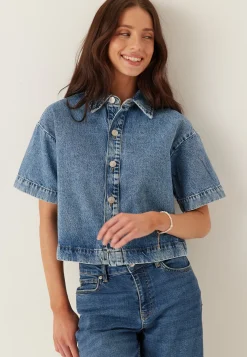 Pcsky Ss A-shape Denim Top