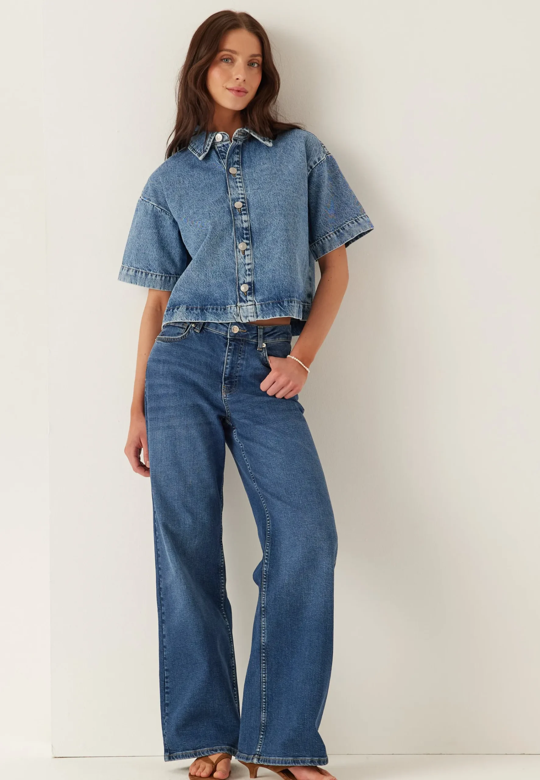 Pcsky Ss A-shape Denim Top