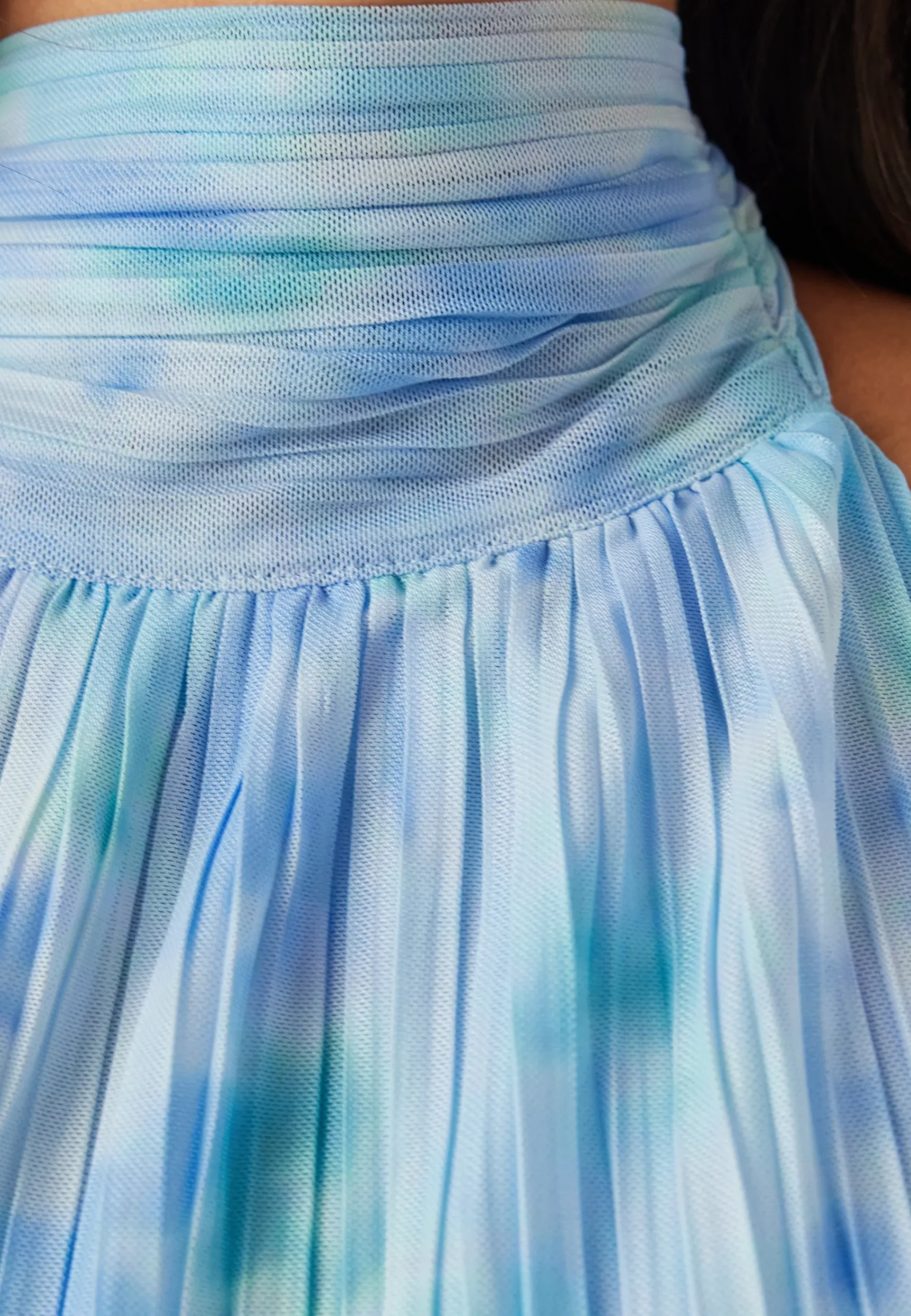 Pleated Flounce Maxi Dress