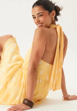 Pleated Flounce Mini Dress