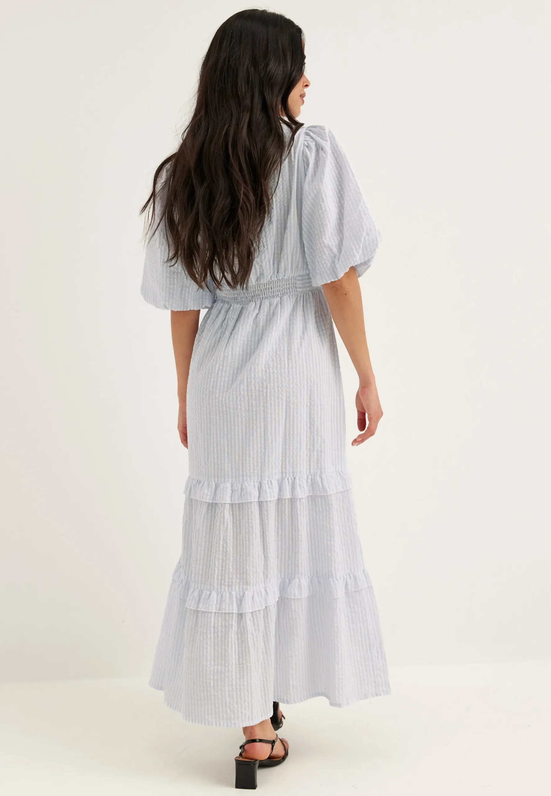 Puff Sleeve Frill Dress