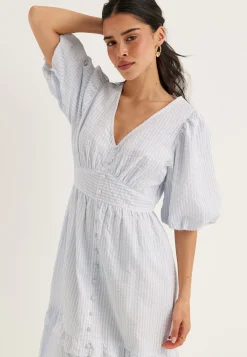 Puff Sleeve Frill Dress