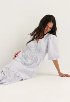 Puff Sleeve Frill Dress