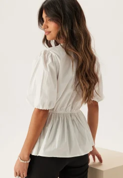 Puff Sleeve Peplum Blouse