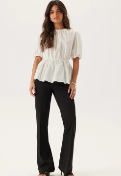 Puff Sleeve Peplum Blouse