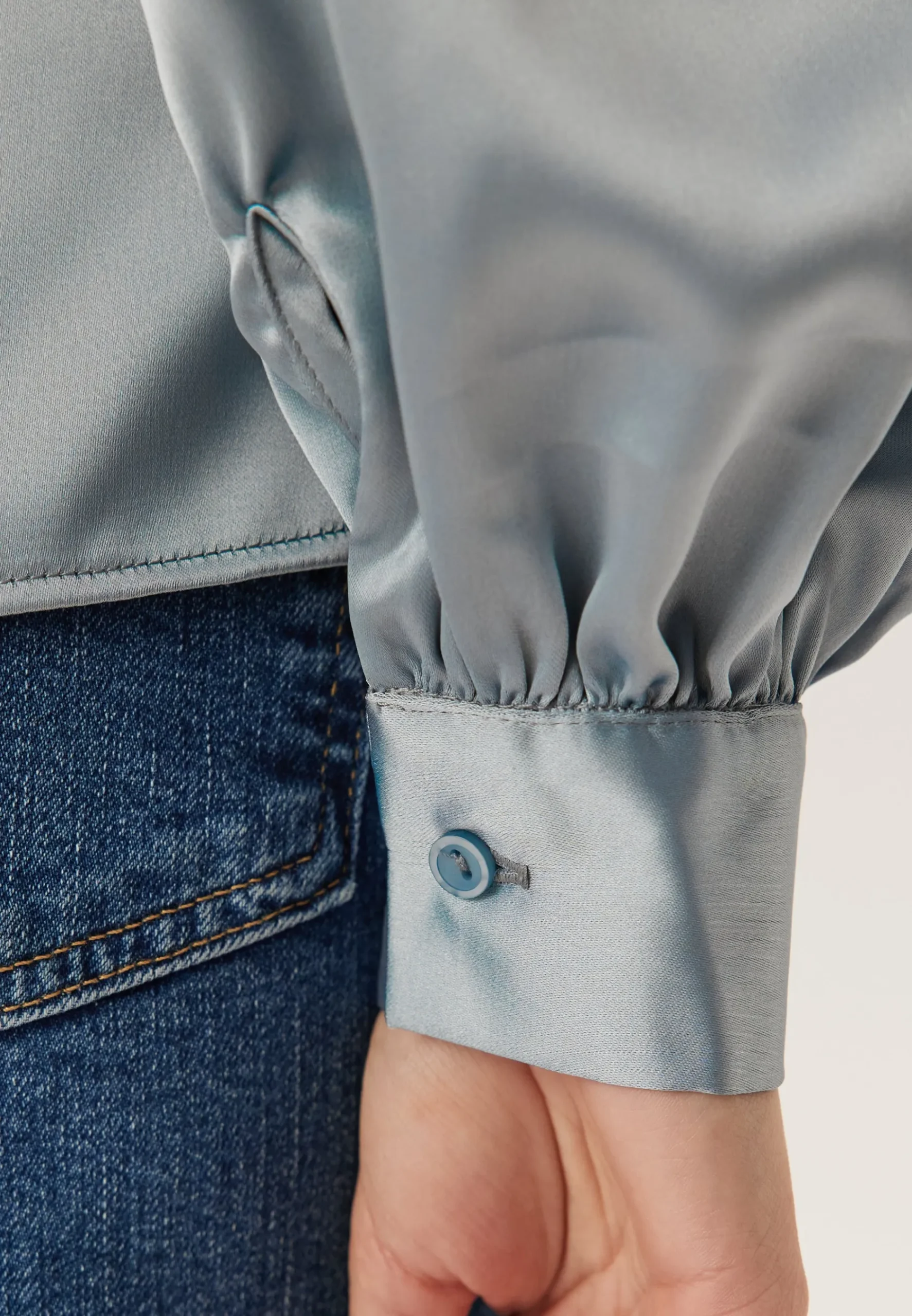 Puff Sleeve Satin Shirt