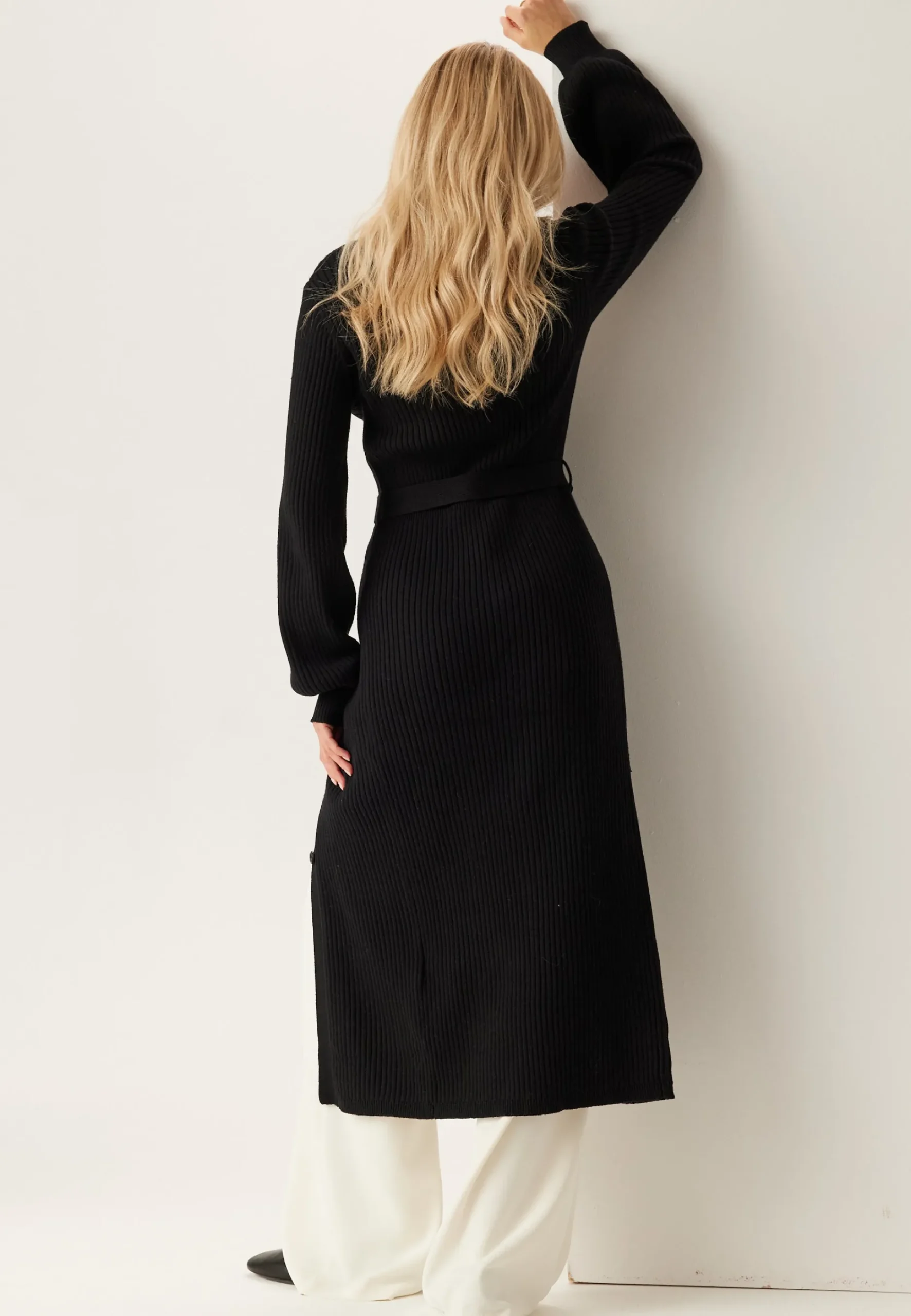 Rib Knitted Cardigan Dress