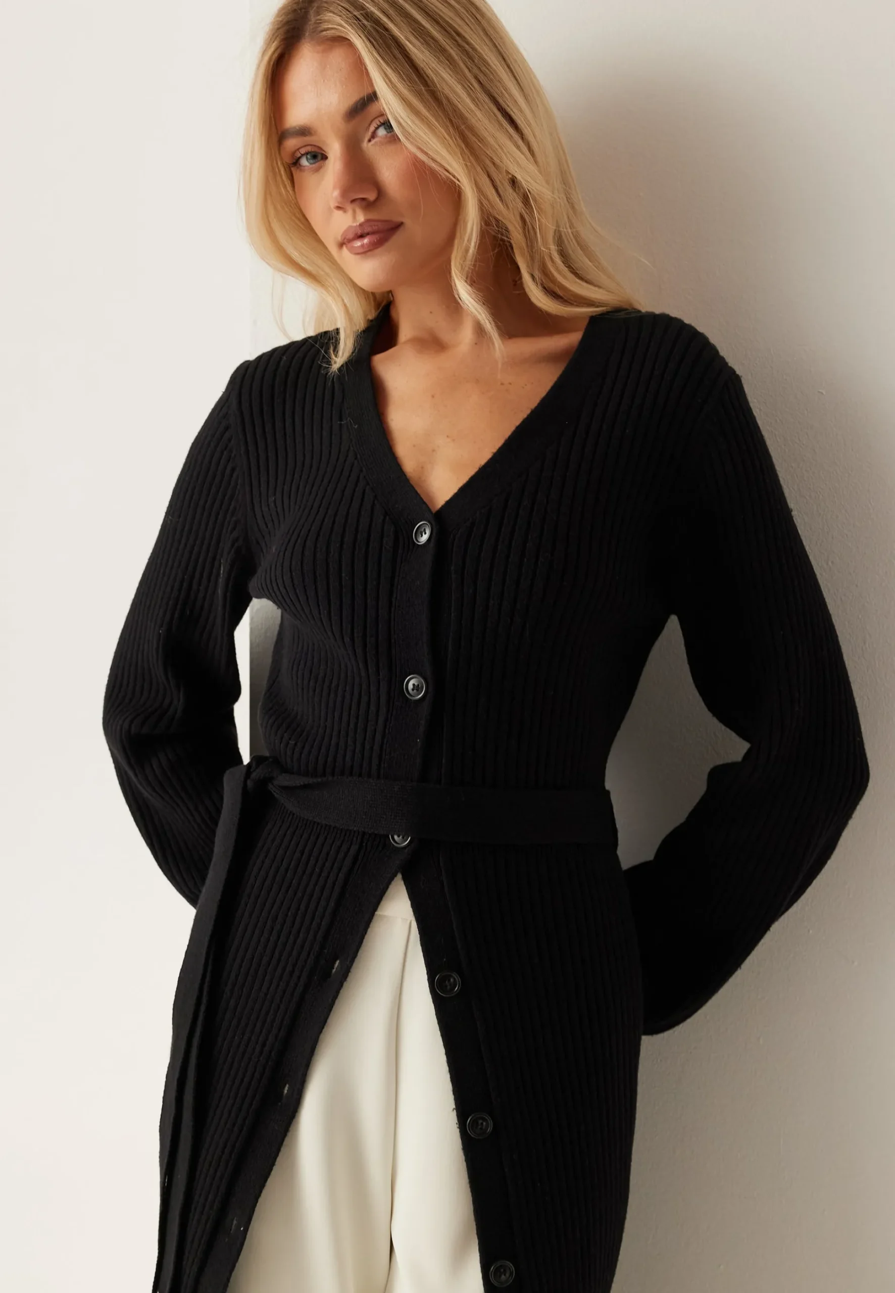 Rib Knitted Cardigan Dress