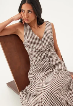 Ruched Front Ankle Dress