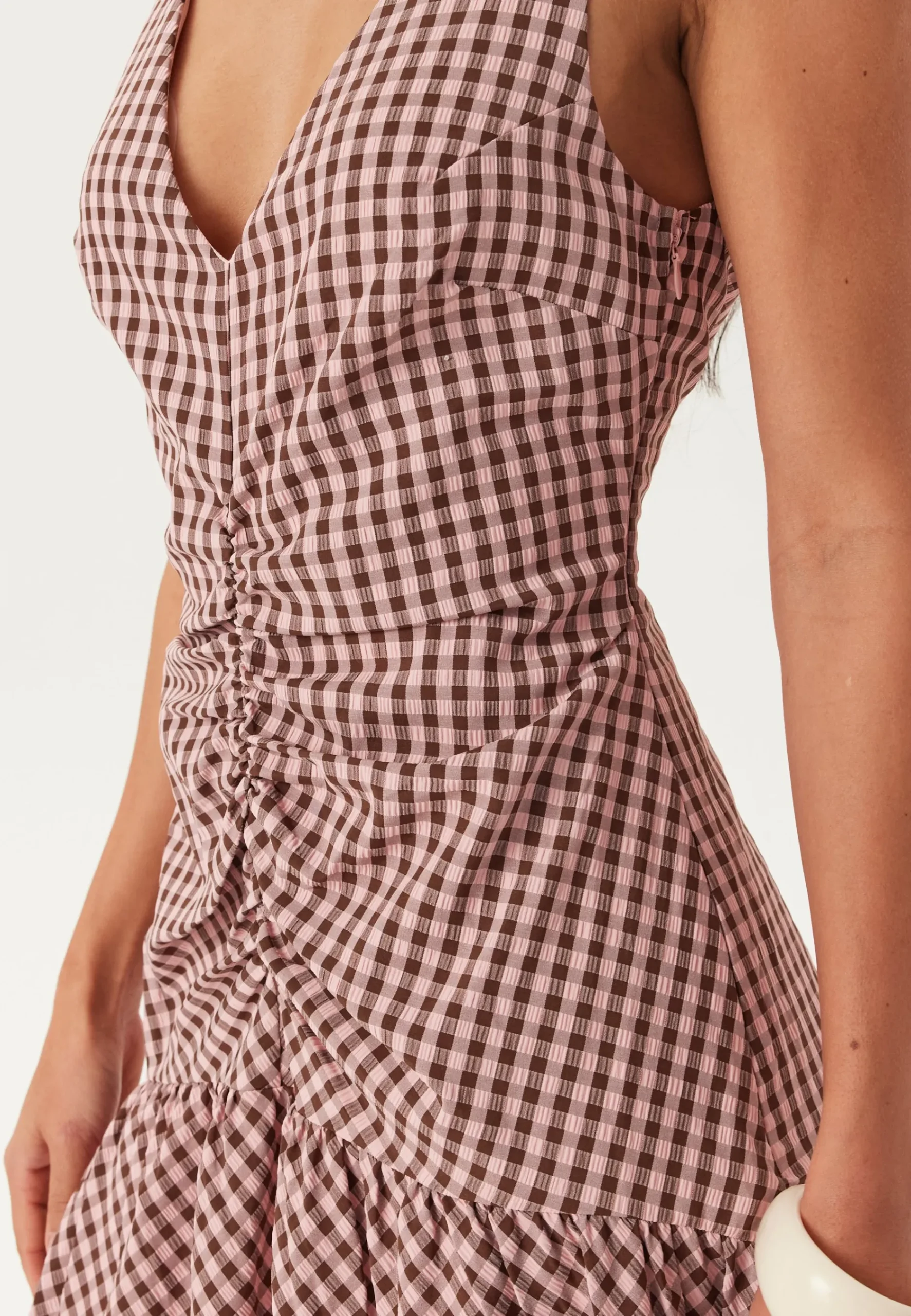 Ruched Front Ankle Dress