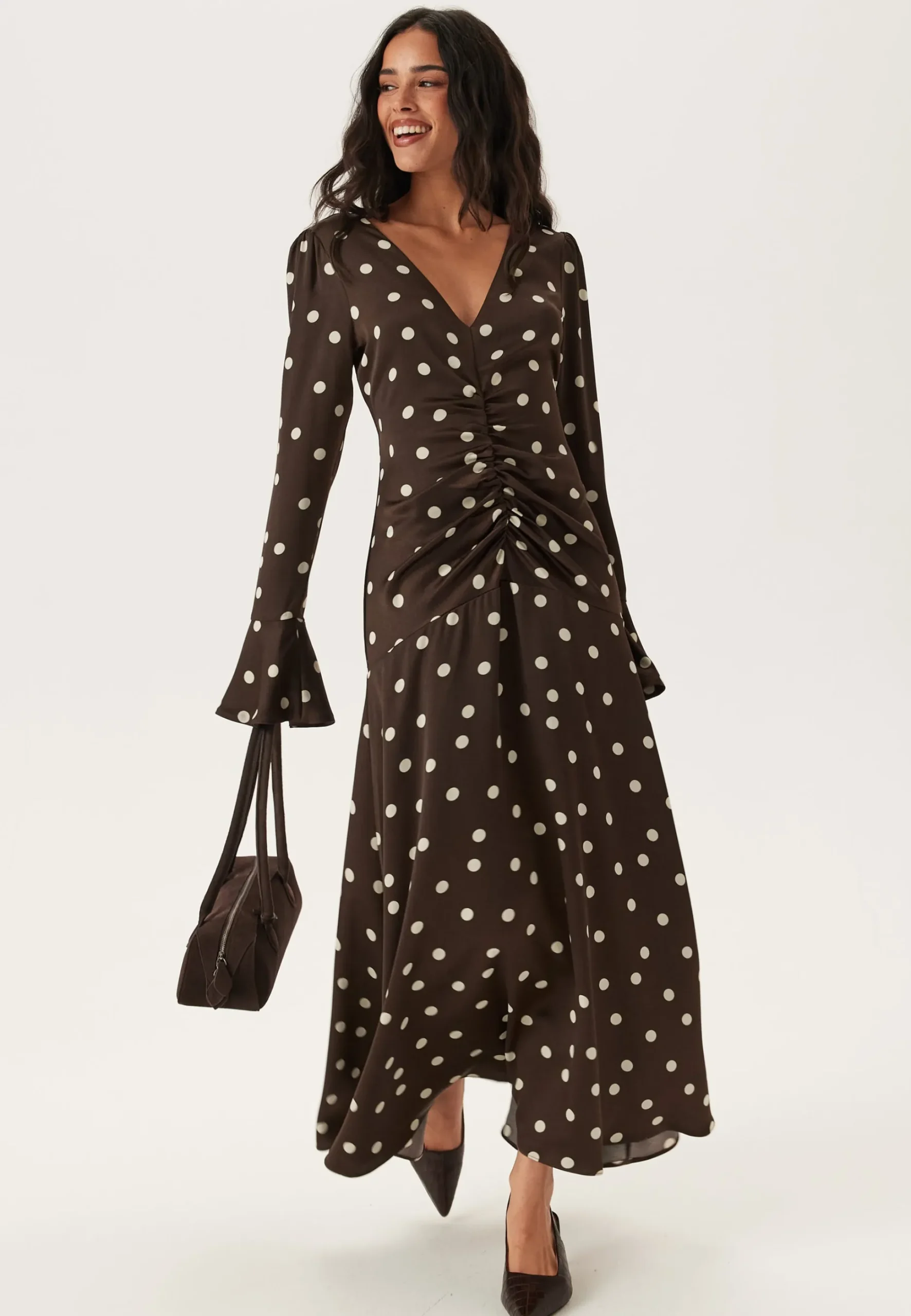 Ruched Front Midi Dress