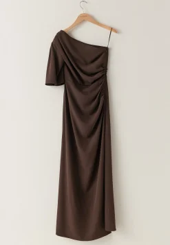 Ruched One Shoulder Gown