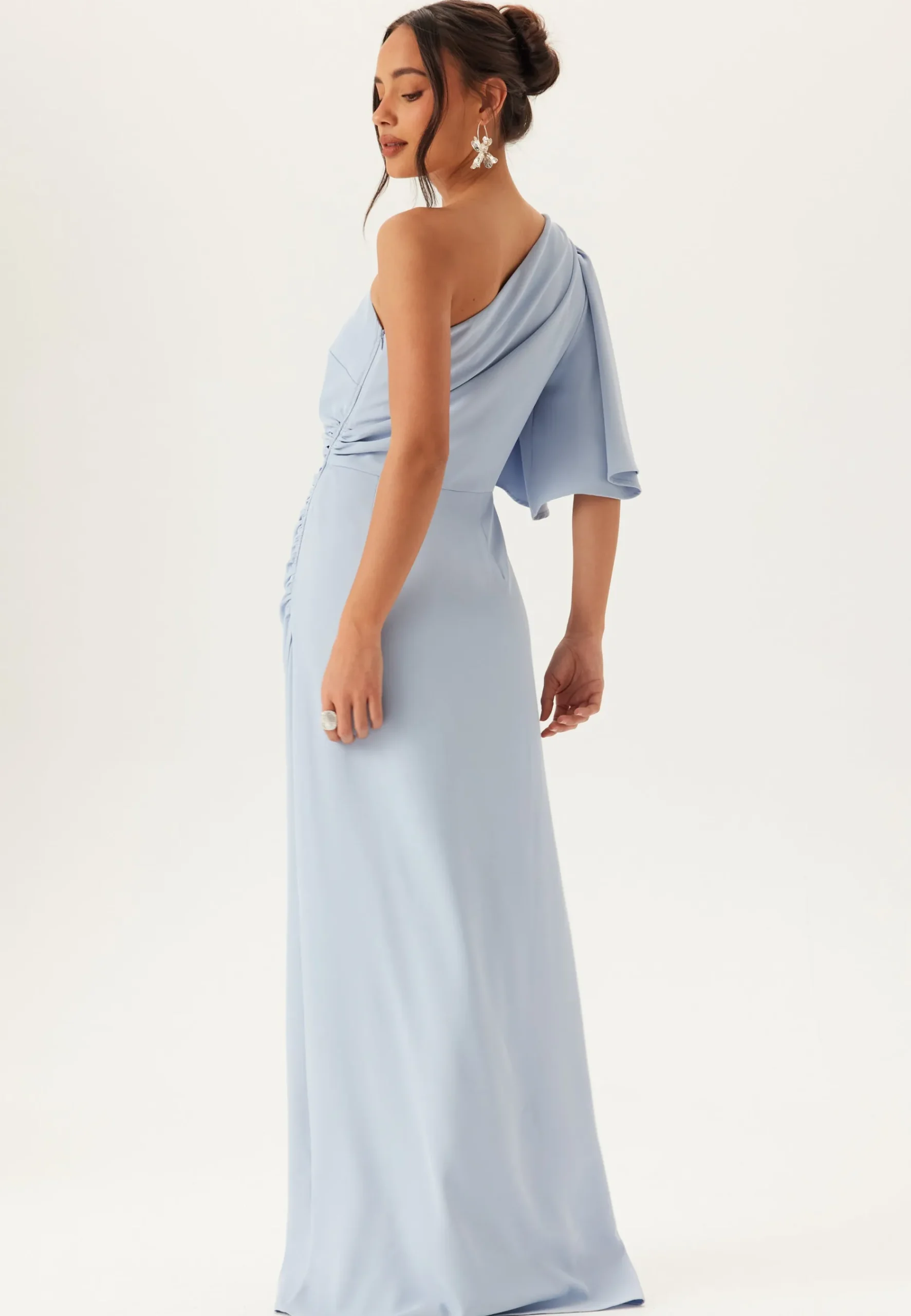Ruched One Shoulder Gown
