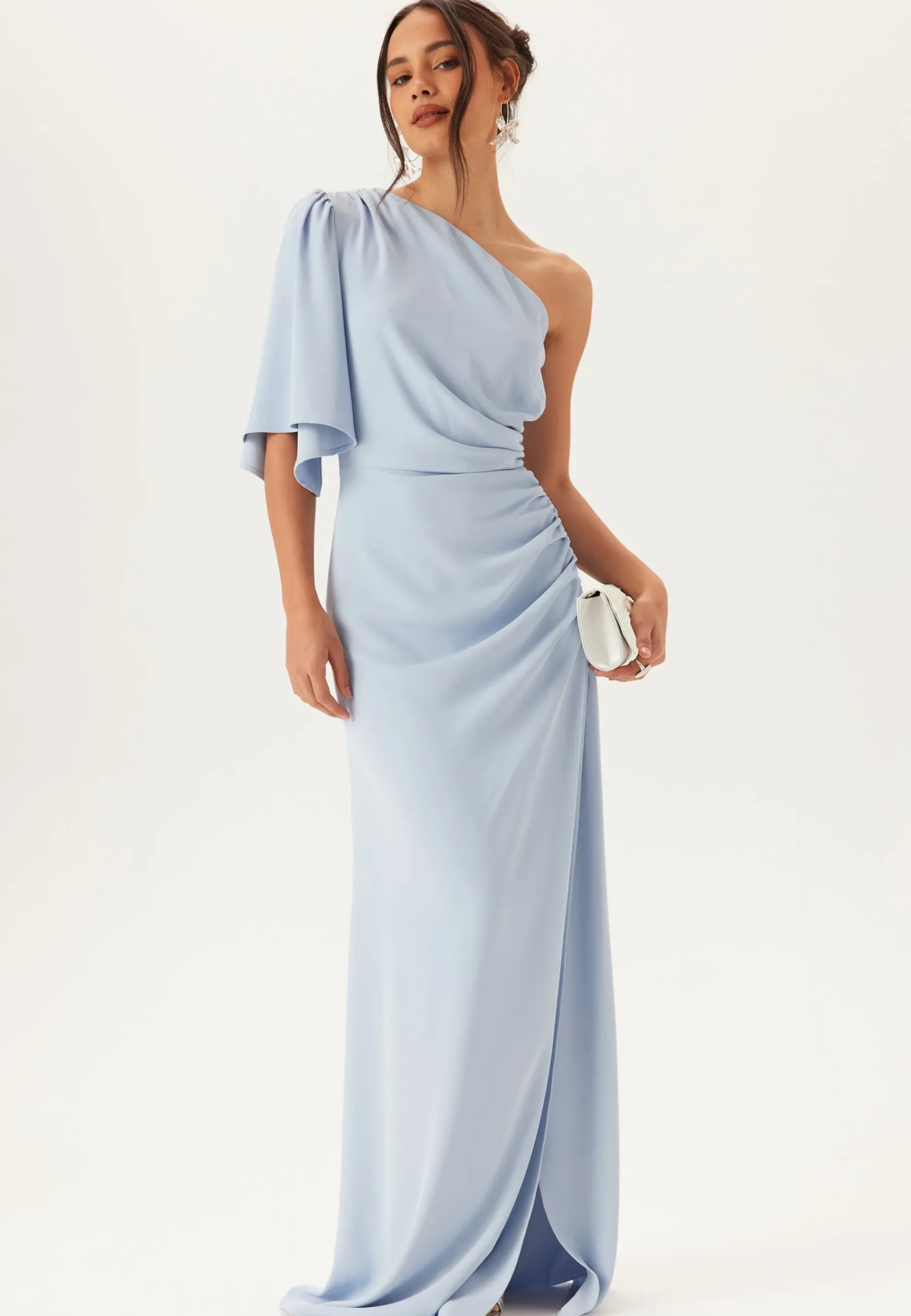 Ruched One Shoulder Gown