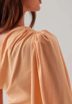 Ruched One Shoulder Midi Dress