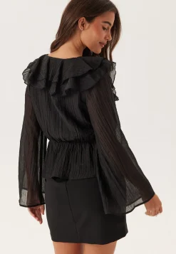 Ruffle Wide Sleeve Blouse