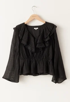 Ruffle Wide Sleeve Blouse