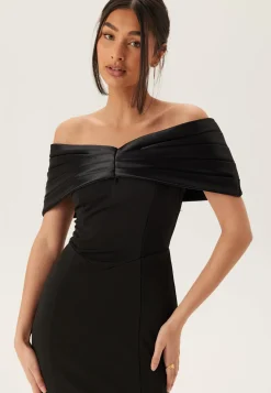 Satin Bow Off Shoulder Gown