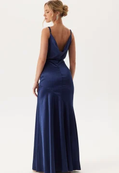 Satin Cowl Neck Maxi Dress