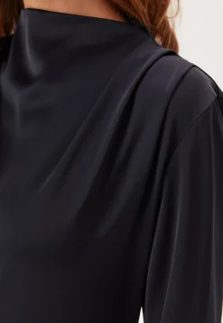 Satin Cowl Neck Midi Dress