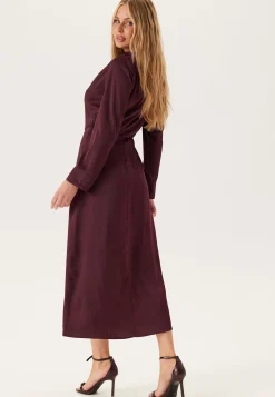 Satin Cowl Neck Midi Dress