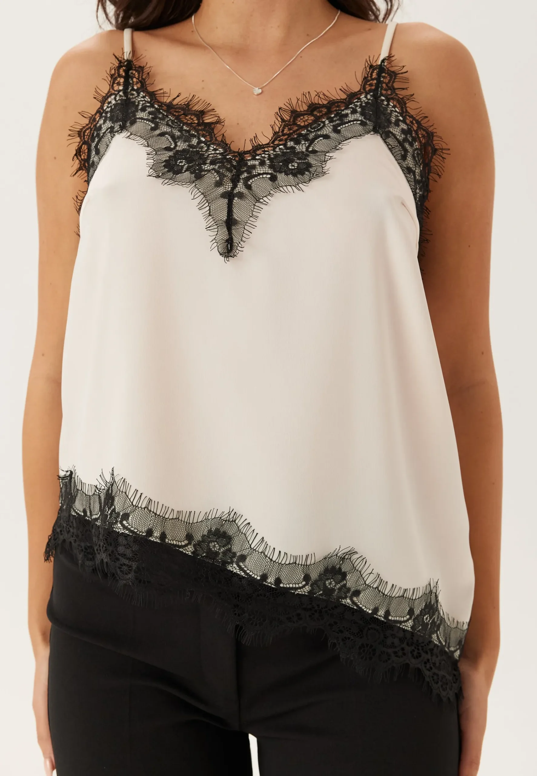 Satin Lace Singlet