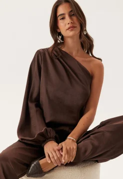 Satin One Shoulder Blouse