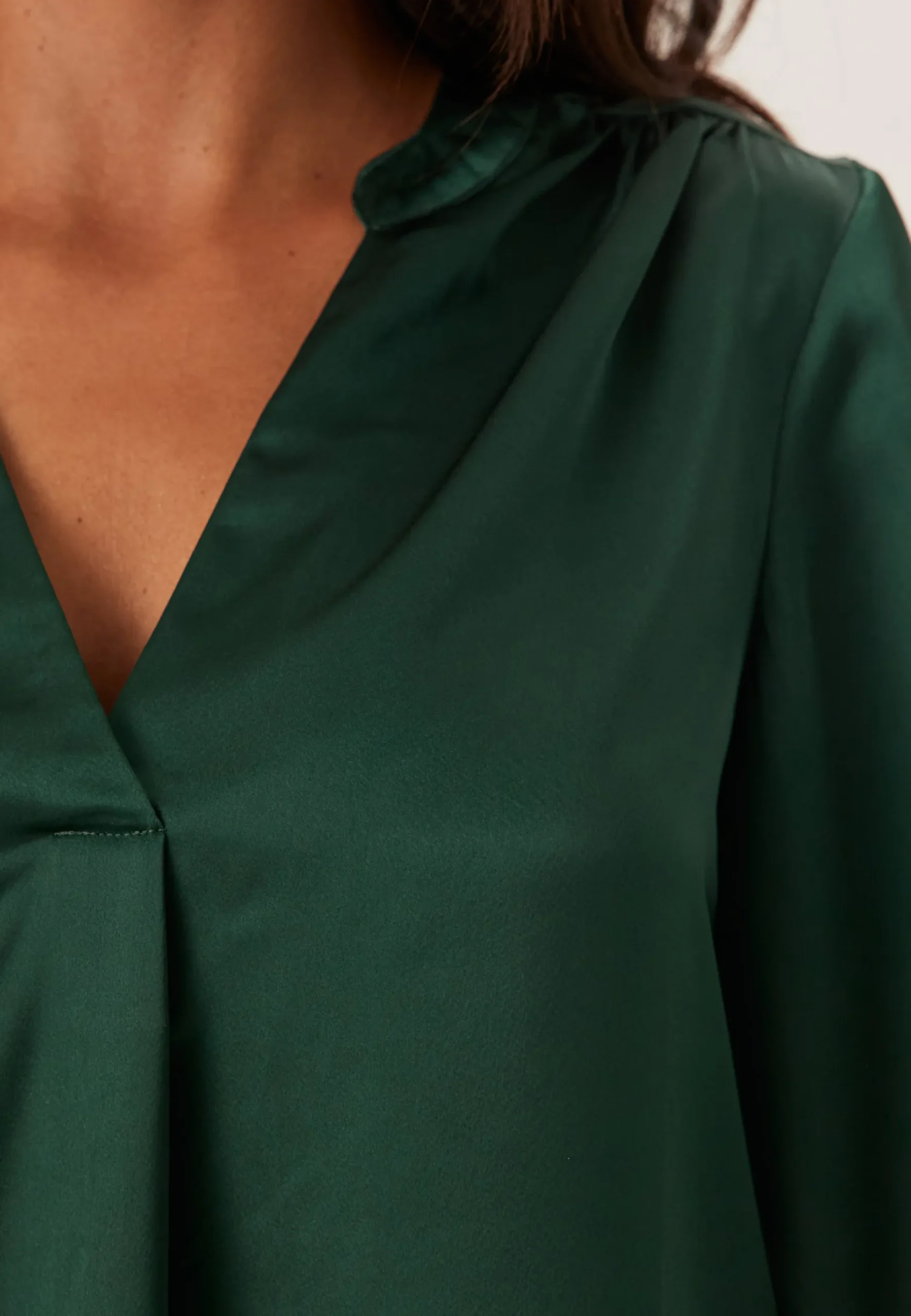 Satin Puff Sleeve Blouse