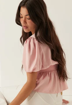 Satin Short Sleeve Blouse