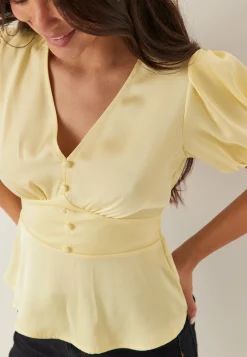 Satin Short Sleeve Blouse