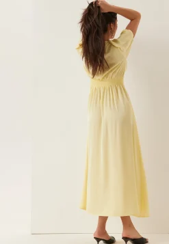 Satin Short Sleeve Maxi Dress