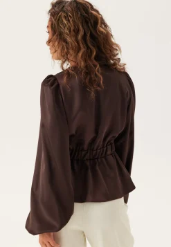 Satin V-neck Blouse