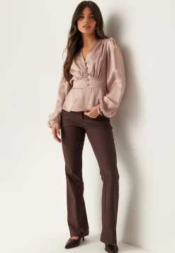 Satin V-neck Blouse