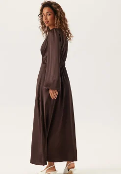 Satin V-neck Maxi Dress