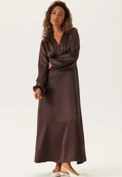 Satin V-neck Maxi Dress
