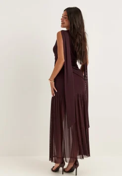 Scarf Mesh Ankle Dress