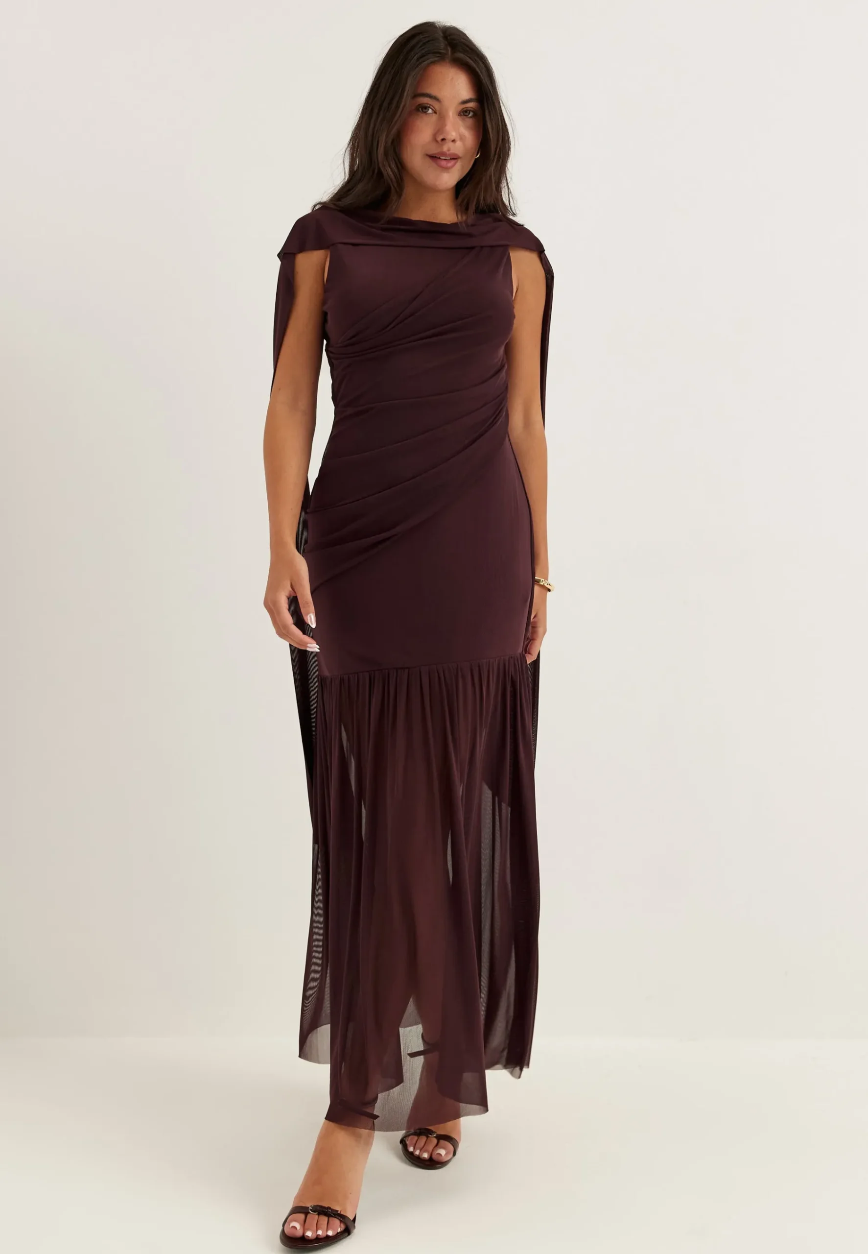 Scarf Mesh Ankle Dress