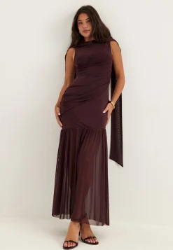 Scarf Mesh Ankle Dress