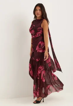 Scarf Mesh Ankle Dress