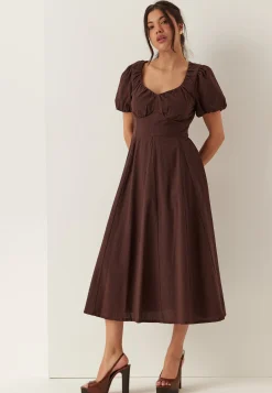 Seersucker Midi Dress