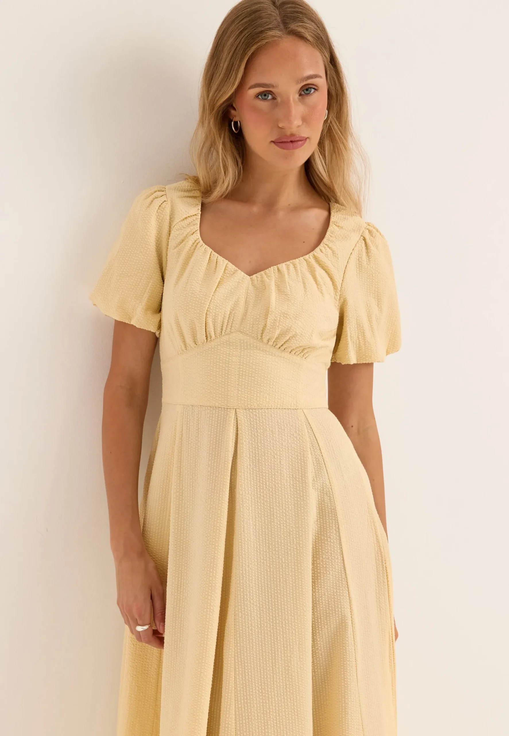 Seersucker Midi Dress