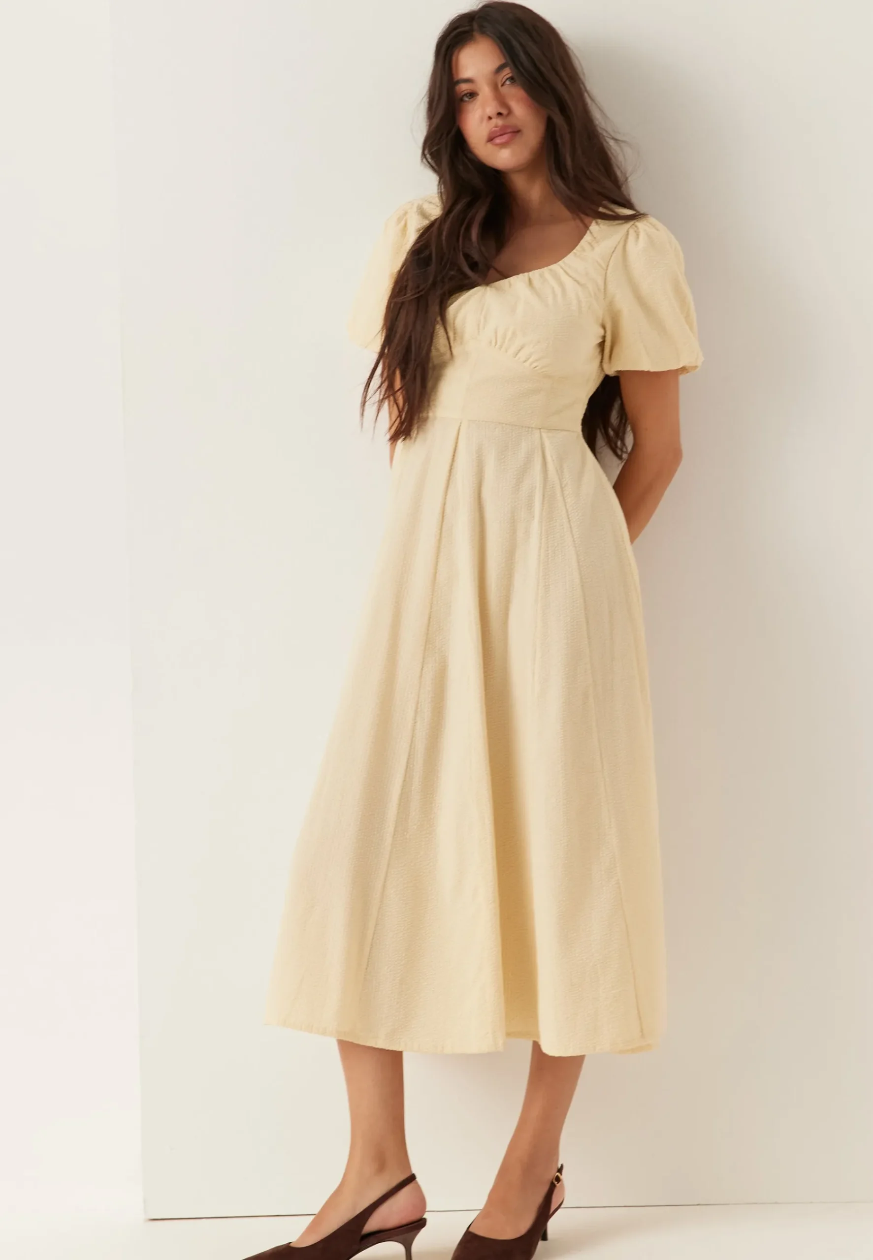 Seersucker Midi Dress