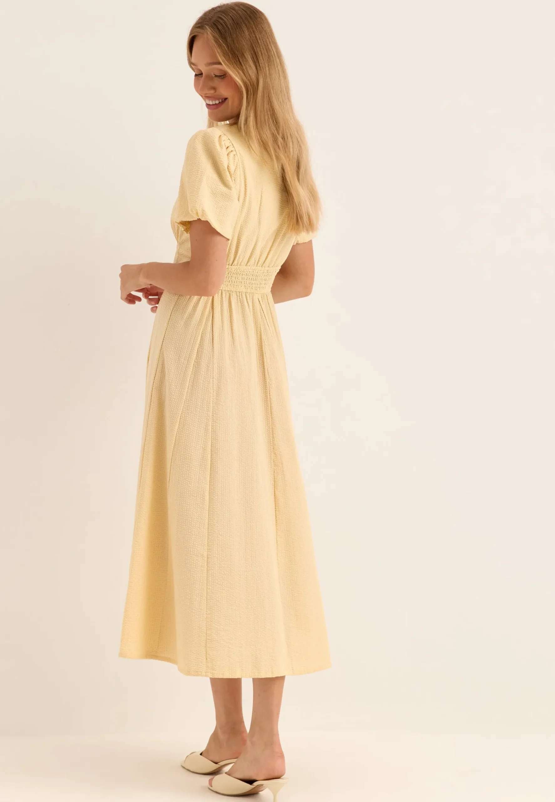 Seersucker Midi Dress