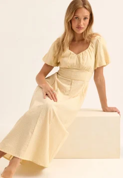 Seersucker Midi Dress