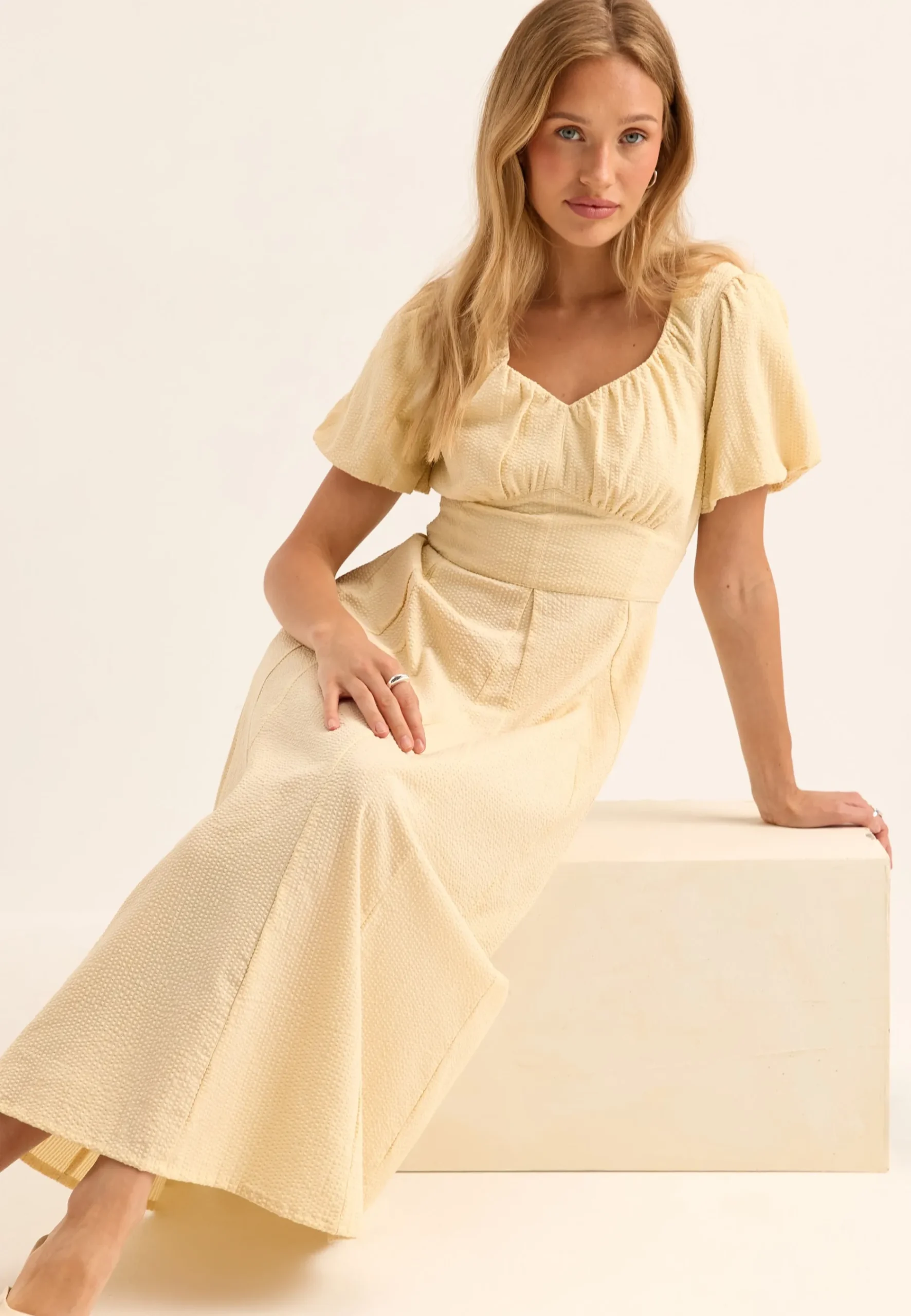 Seersucker Midi Dress