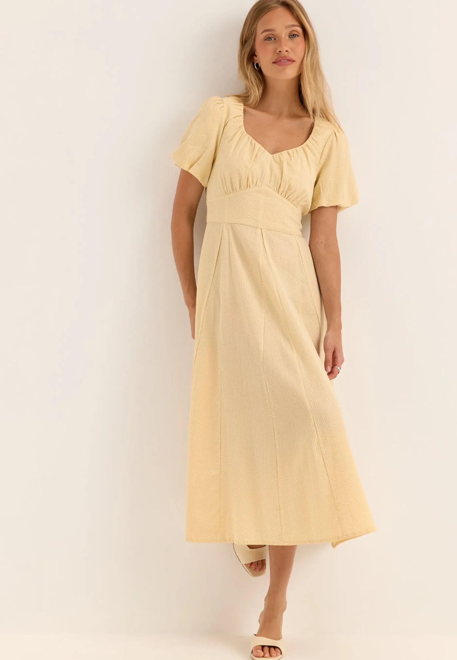 Seersucker Midi Dress