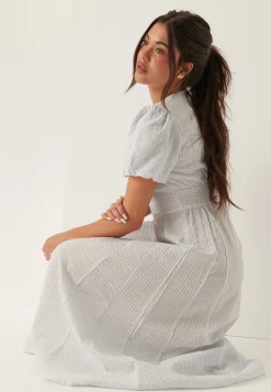Seersucker Midi Dress