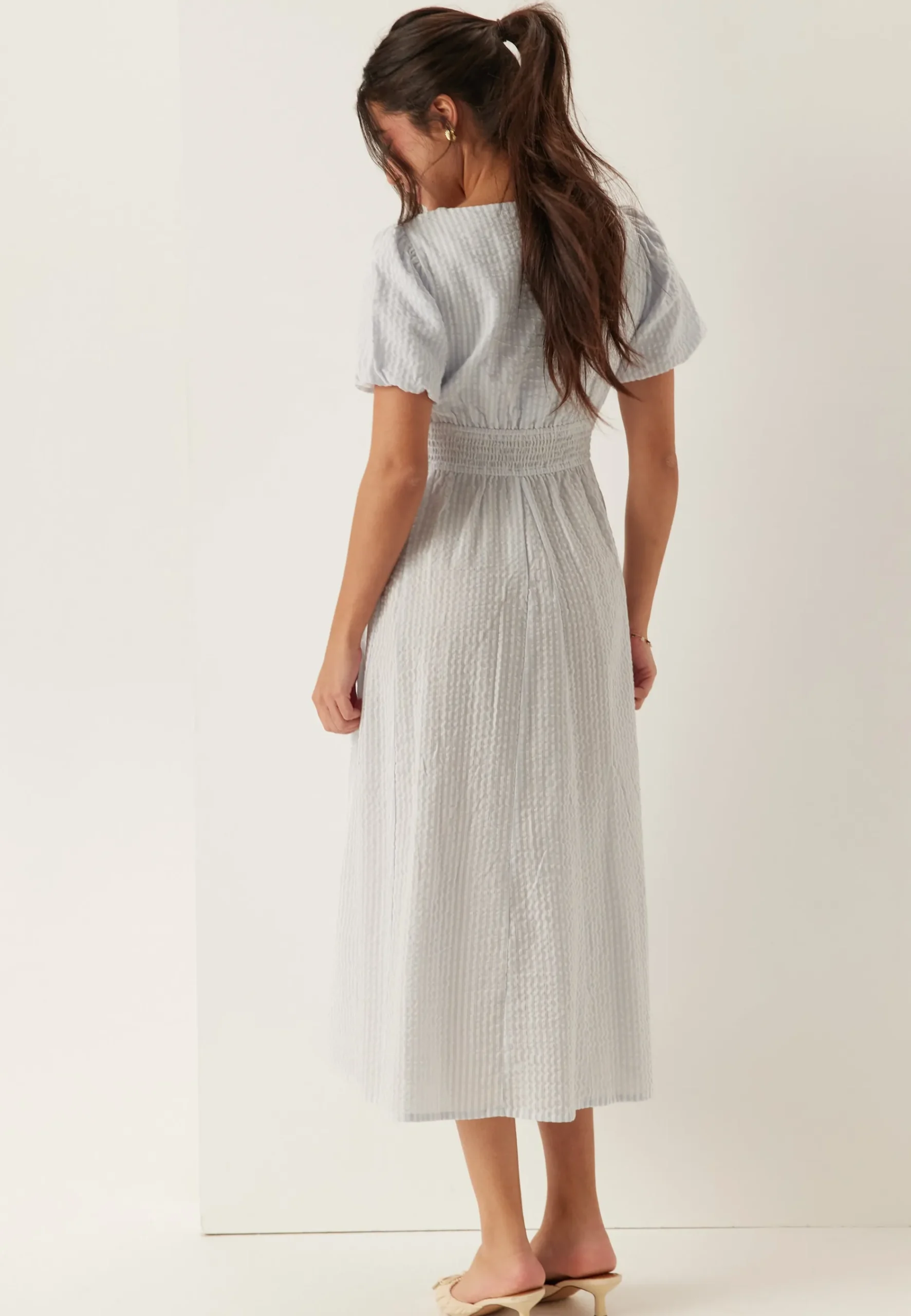 Seersucker Midi Dress