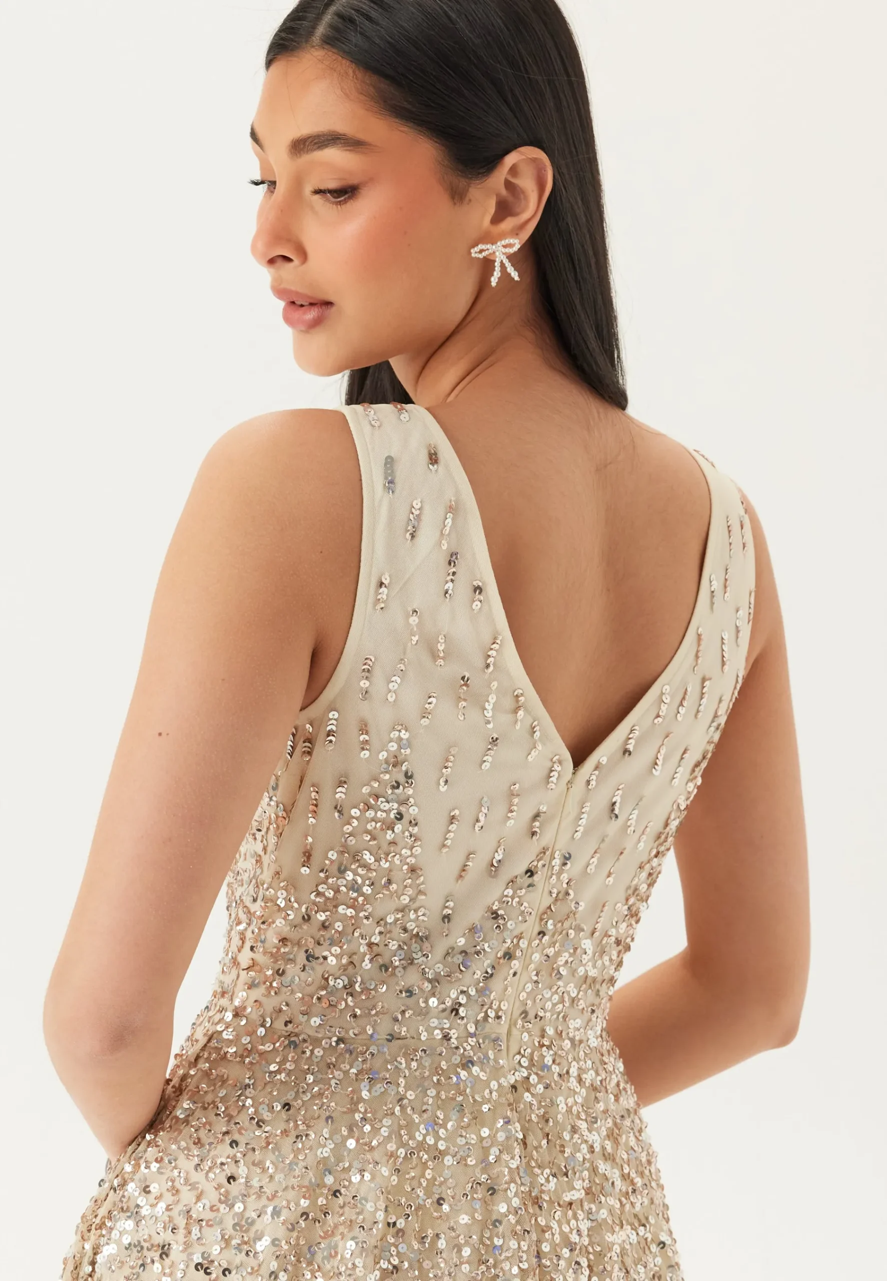 Sequin Sunray Sleeveless Maxi Dress